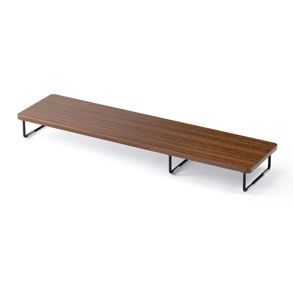 イーサプライ モニター台 パソコン台 机上 卓上 木製 幅80cm 奥行20cm 高さ8.5cm 耐荷重10kg キーボード収納 シンプル ダークブラウン EEX-DES22DBRas 736d4da7