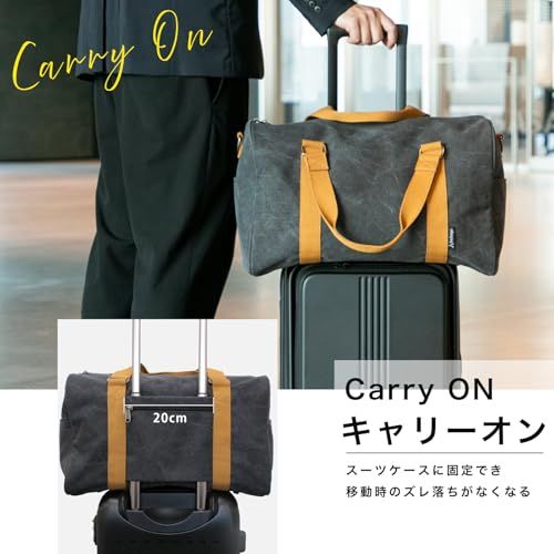 hichago ボストンバッグ 【レトロなキャンバスバッグ】 旅行バッグ キャリーオンバッグ トラベルバッグ 旅行カバン メンズ レディース 大容量 機内持ち込み ショルダーベルト付き (すみ)as cf7931a5