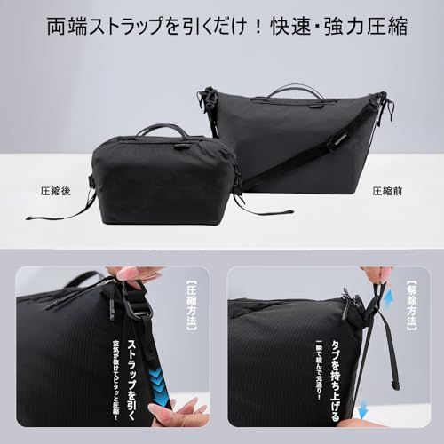 Bee Nesting トラベルポーチ 衣類収納 アレンジケース 【2WAY仕様/ショルダーバッグに変身】 撥水加工 210Dナイロン 大容量 軽量 持ち手付き 出張 旅行 ジム キャンプ (ダークグリーン, XL)as 6959b305