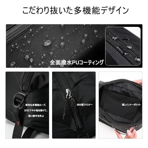 Bee Nesting トラベルポーチ 衣類収納 アレンジケース 【2WAY仕様/ショルダーバッグに変身】 撥水加工 210Dナイロン 大容量 軽量 持ち手付き 出張 旅行 ジム キャンプ (ダークグリーン, XL)as 6959b305