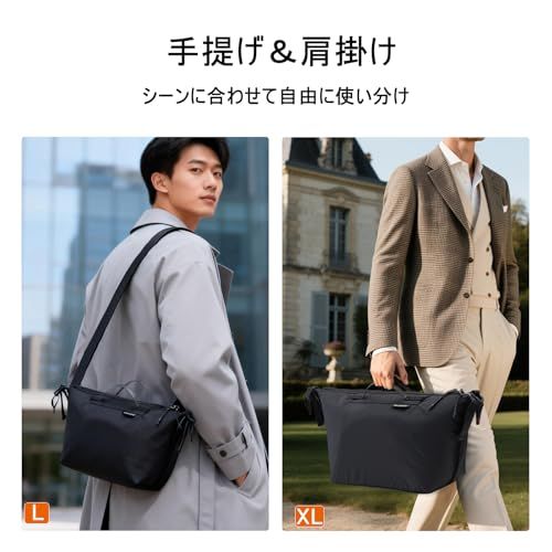 Bee Nesting トラベルポーチ 衣類収納 アレンジケース 【2WAY仕様/ショルダーバッグに変身】 撥水加工 210Dナイロン 大容量 軽量 持ち手付き 出張 旅行 ジム キャンプ (ダークグリーン, XL)as 6959b305