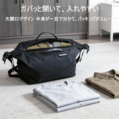 Bee Nesting トラベルポーチ 衣類収納 アレンジケース 【2WAY仕様/ショルダーバッグに変身】 撥水加工 210Dナイロン 大容量 軽量 持ち手付き 出張 旅行 ジム キャンプ (ダークグリーン, XL)as 6959b305