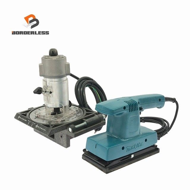 ☆中古品☆makita マキタ 100V トリマ 3701 オマケ付き サンダ 9035N 工具2点セット 電動工具 日曜大工 DIY128276