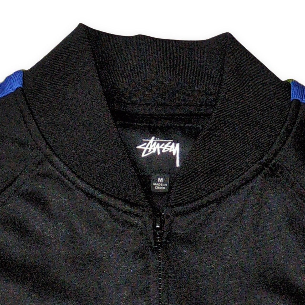 STUSSY ステューシー トラックジャケット ジャージ ラインジャケット ストリート ブラック ポリエステル M メンズ STUSSY ステューシー トラックジャケット ジャージ ラインジャケット