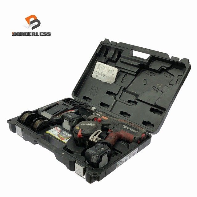 ☆中古品☆ MAX マックス 14.4V 充電式鉄筋結束機ツインタイア RB-442T-B2C/1450A バッテリー2個(5.0Ah)充電器 ケース付き128210