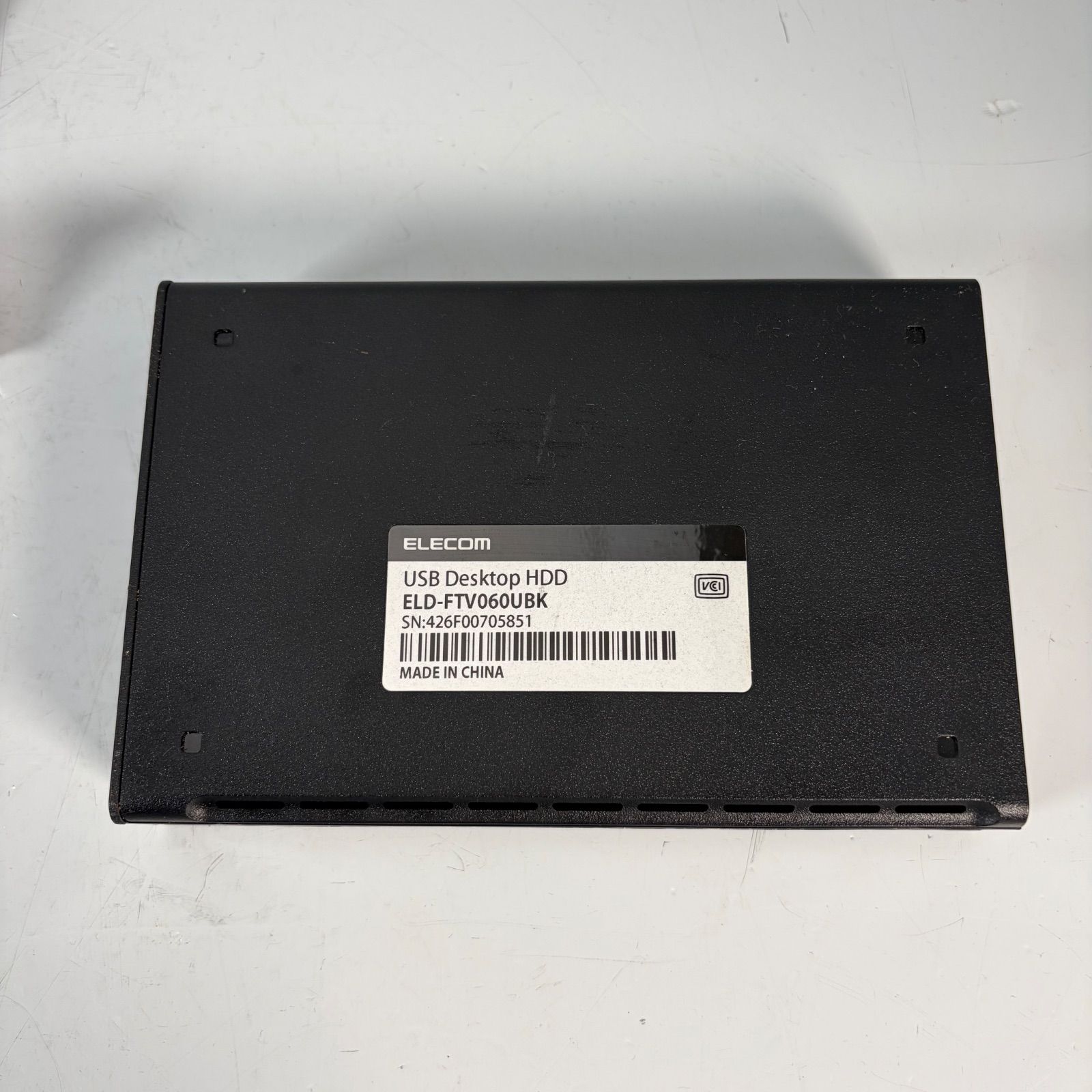 ELECOM ELD-FTV060UBK 外付けHDD 6TB 判定:正常 WD60EAAZ-22BLVB0搭載 USB Desktop HDD WD エレコム 大容量 動作品 ハードディスク b652