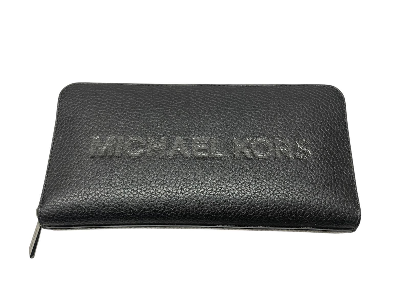 【管理番号-SK】MICHAEL KORS マイケルコース ラウンドファスナー ラウンドジップ 長財布 黒 ブラック メンズ