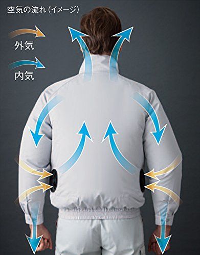 サンエス(SUN-S) 空調風神服 長袖ワークブルゾン KU91400 シルバー 3L 【服のみ】e 09424764 サンエス(SUN-S) 空調風神服 長袖ワークブルゾン KU91400 シルバー 3L 【服のみ】e 09424764