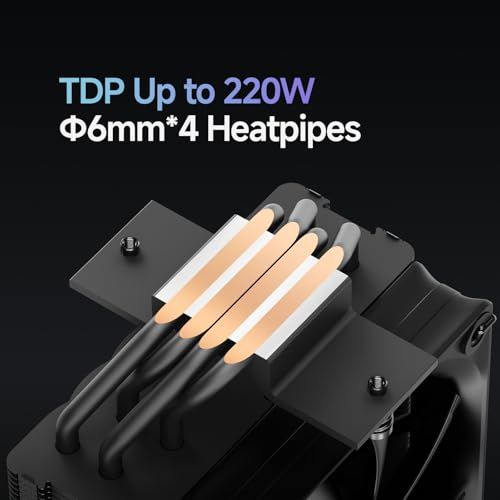 Ocypus Iota A40 BK CPUクーラー 高性能ファン 4本の銅製ヒートパイプ付き 1つ 120mm FDB PWM 静音ファン搭載 空冷クーラー am4 am5 冷却 CPU cooler エアクーラー am4 TDP 220W ef15d314