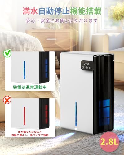 除湿機 衣類乾燥用 静音モデル【1日1L除湿・2.5L大容量】強力タイプ 鉄筋15畳/木造7畳 温湿度表示 満水停止 ペルチェ方式 省エネ 七色LED 梅雨・結露・カビ対策 室内用e 51be128b