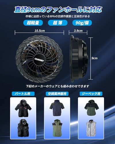 空調作業服 ファンバッテリーセット【2025新登場 28V超高出力 26000mAh】日本製ブラシレスモーター 4段階風量調節 超静か 超薄型 軽量ファン 9cm服穴径対応 PSE認証済 熱中症対策e 1ea86af8 空調作業服 ファンバッテリーセット【2025新登場 28V超高出力 26000mAh】日本製ブラシレスモーター 4段階風量調節 超静か 超薄型 軽量ファン 9cm服穴径対応 PSE認証済 熱中症対策e 1ea86af8