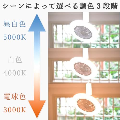 [山善] シーリングファン 導光板 LED ライト 小型 天井 照明 調色/調光 60W相当 引っ掛けシーリングタイプ 1000lm リモコン付き 工事不要 AFFALC-60VRe d7fe7da5