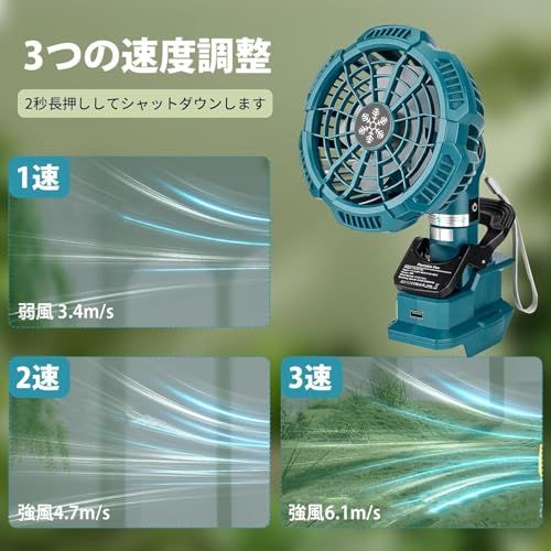 Lavihom卓上扇風機 扇風機 ポータブルクリップ式ファン ミニ扇風機 マキタ14.4/18Vバッテリ対応 静音 コードレス 風量3段階調節 水平315度垂直90度調整 CE認証 宅内/オフィス/車の中/洗面所/トイレにも/キャンプ使用可能 5ae516d5
