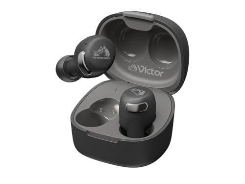 JVCケンウッド Victor HA-A30T2-B ワイヤレスイヤホン Bluetooth Ver.5.3 ノイズキャンセリング アプリ対応 マルチポイント 合計27時間再生 マイク付き 小型 軽量 外音取り込み 防水 ブラックe db6a570c