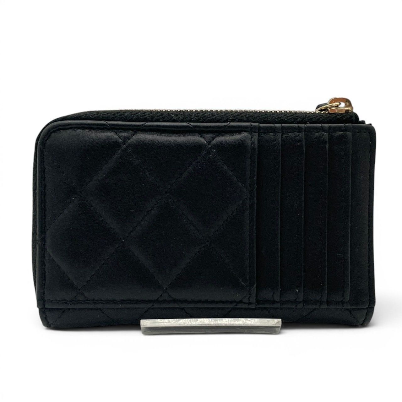 超極美品】シャネル CHANEL ラムスキン マトラッセ コインカードケース 