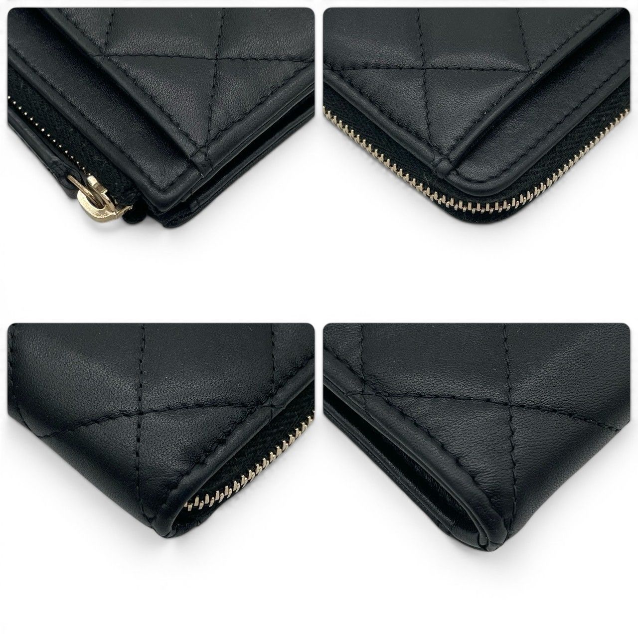 超極美品】シャネル CHANEL ラムスキン マトラッセ コインカードケース 
