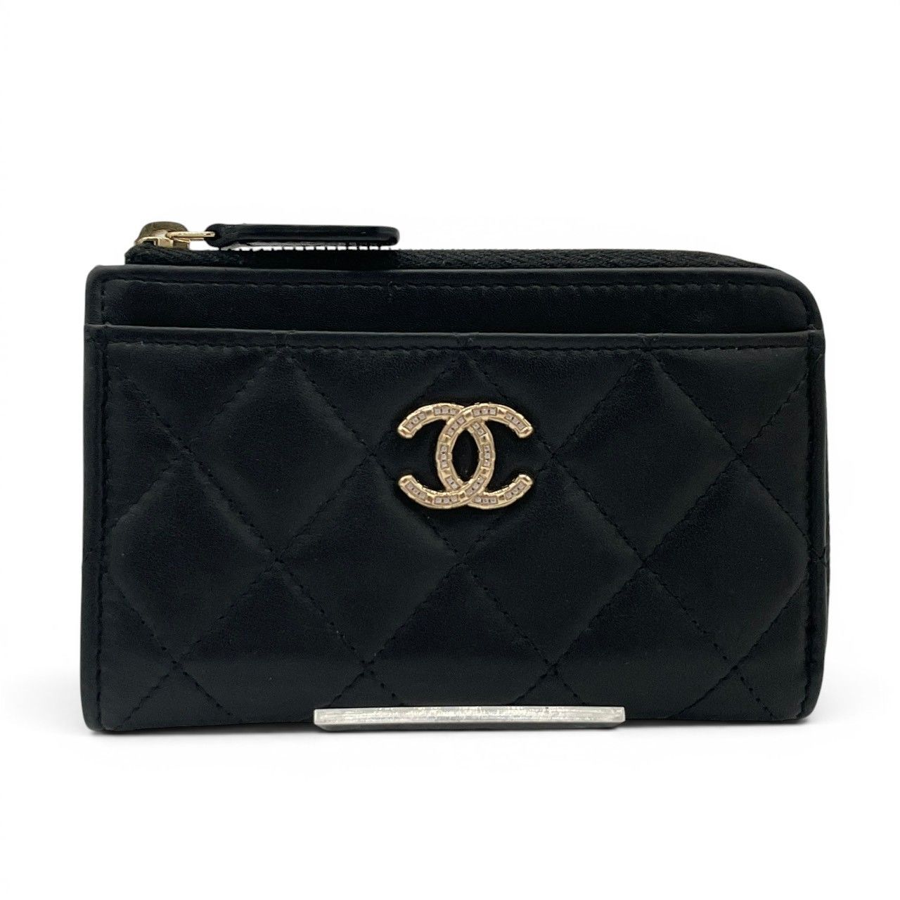 超極美品】シャネル CHANEL ラムスキン マトラッセ コインカードケース 