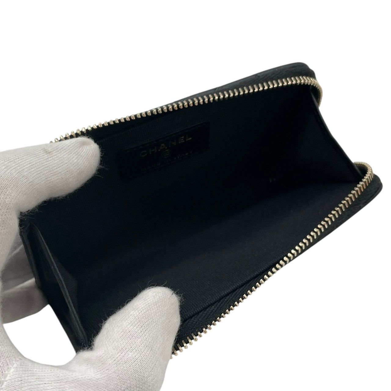 超極美品】シャネル CHANEL ラムスキン マトラッセ コインカードケース 