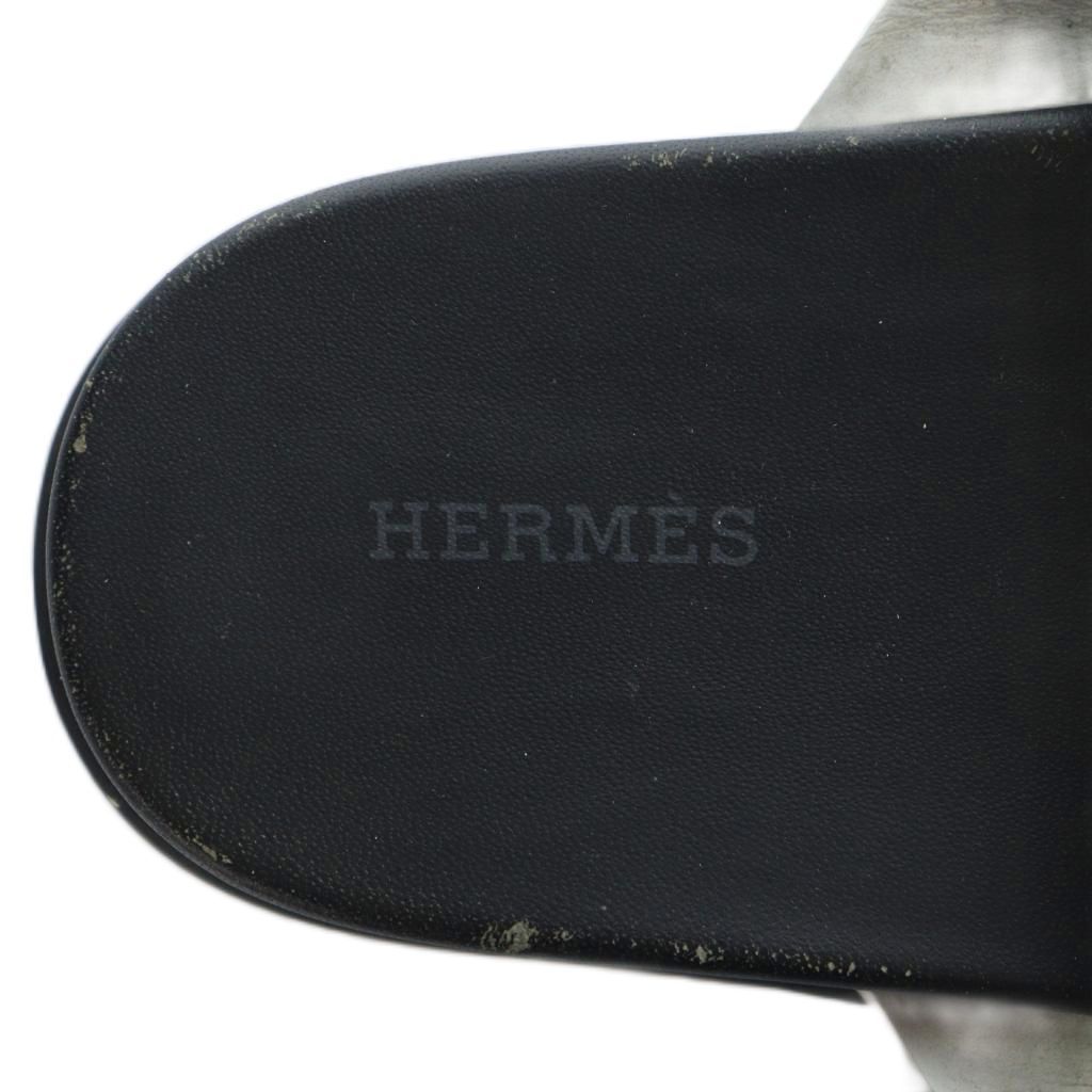 エルメス HERMES エディット スライドサンダル フラット ロゴ レザー