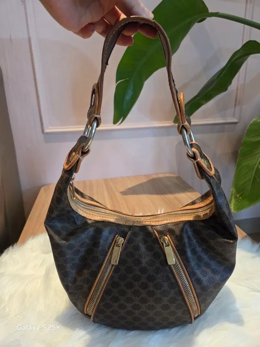 Celine セリーヌ マカダム HOBO BAG ブラウン ショルダーバッグ