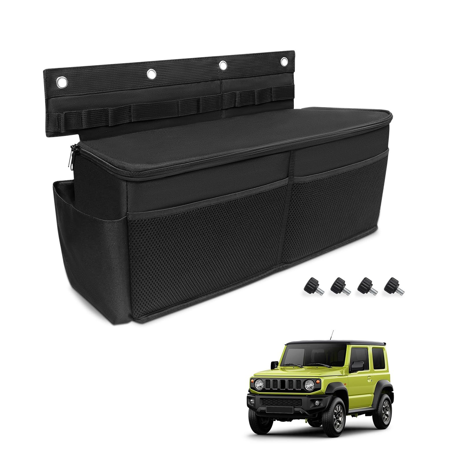 新型 ジムニー ジムニーシエラ JB64W JB74W 収納ボックス 専用 JIMNY JB04系 品物収納 マルチ収納ボックス 車種専用設計 小物入れ ひっかき防止 テーブル 運転席側用 ヘッドレストホルダー スペース増やす 車中泊 車内 大容量 後部＊mn