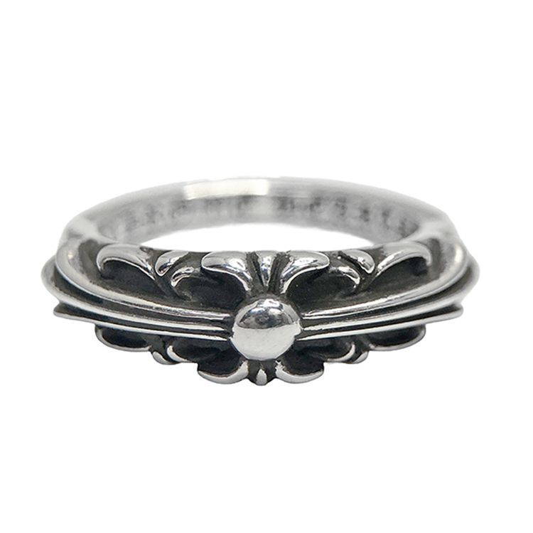 Chrome Hearts BBYCLSC/FLRLCRS ベイビー クラシック フローラル クロス リング 指輪 SV925 シルバー 指輪