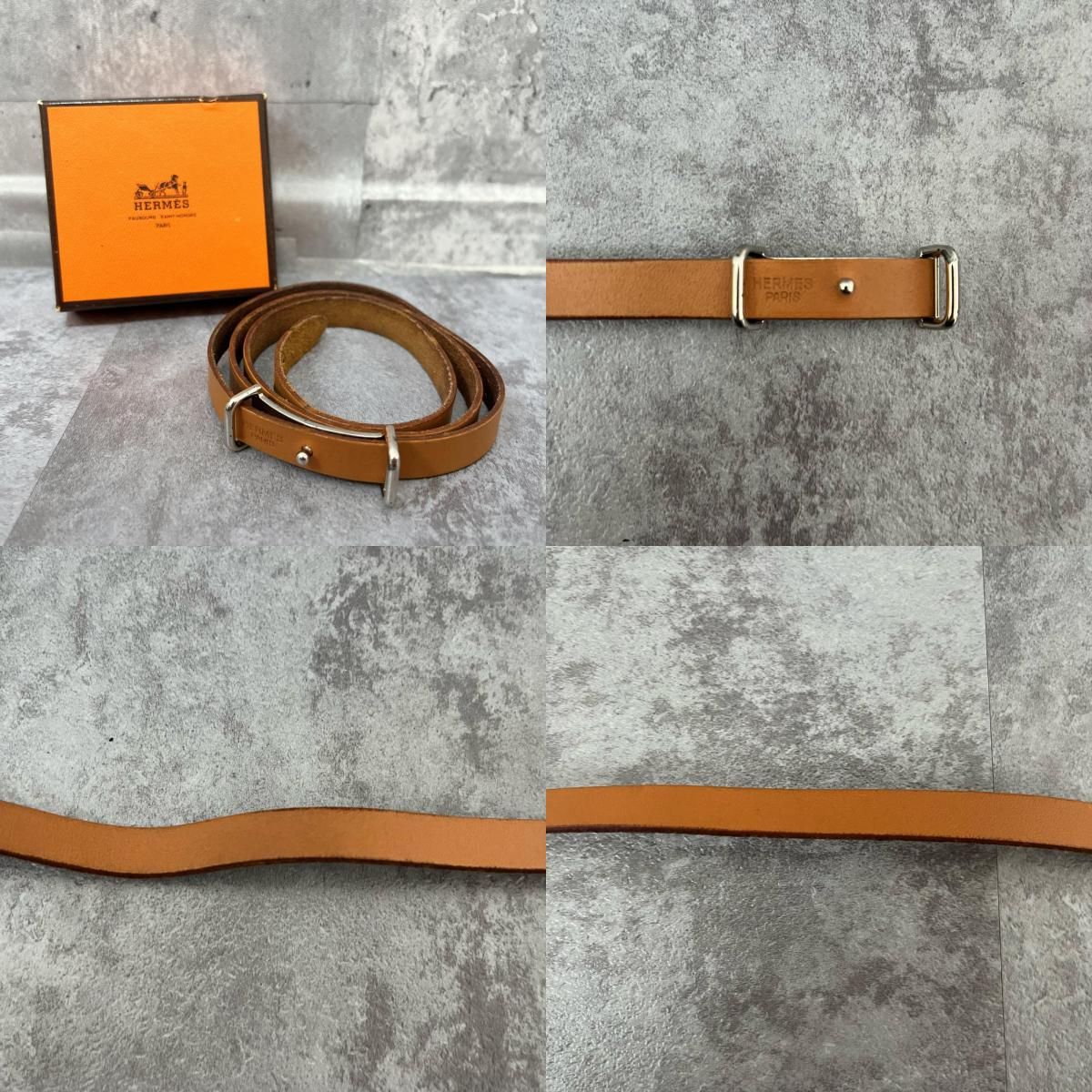 エルメス HERMES レザーブレスレット Hモチーフ アピ 美品 箱付 エルメス HERMES レザーブレスレット Hモチーフ アピ 美品 箱付