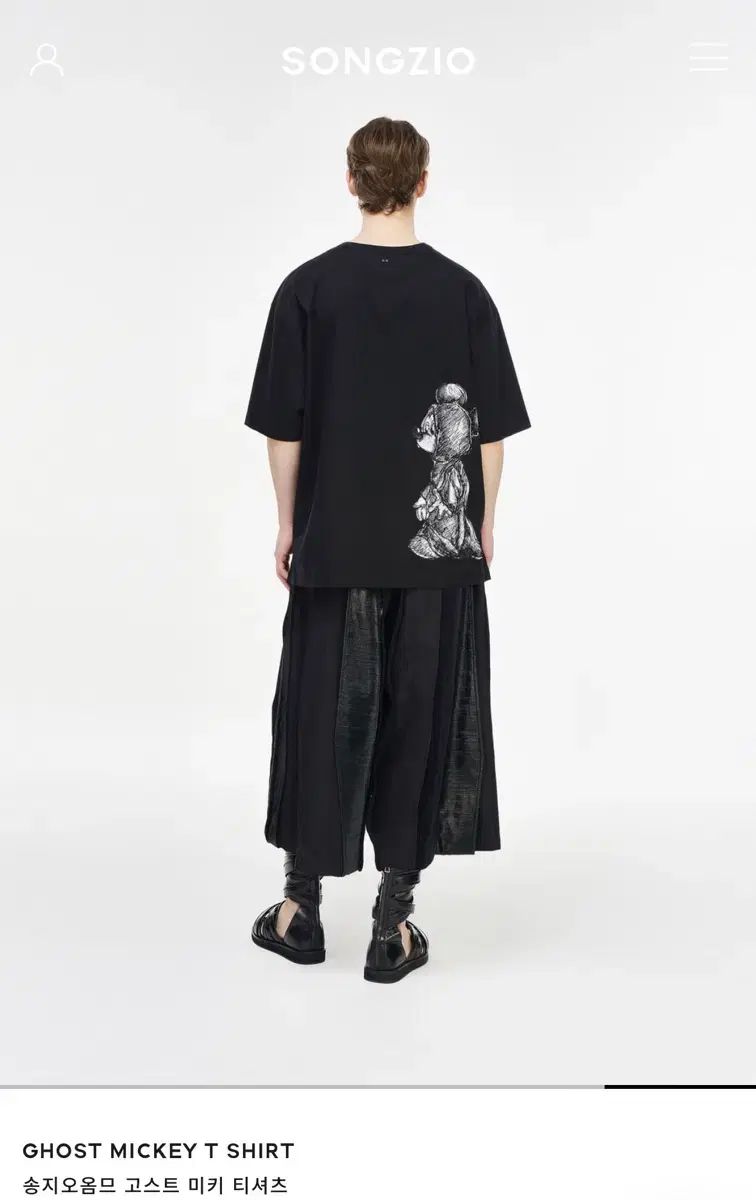 SONGZIO HOMME(ソンジオ・オム) 26 SS ゴースト ミッキー Tシャツ ブラック 48 新品
