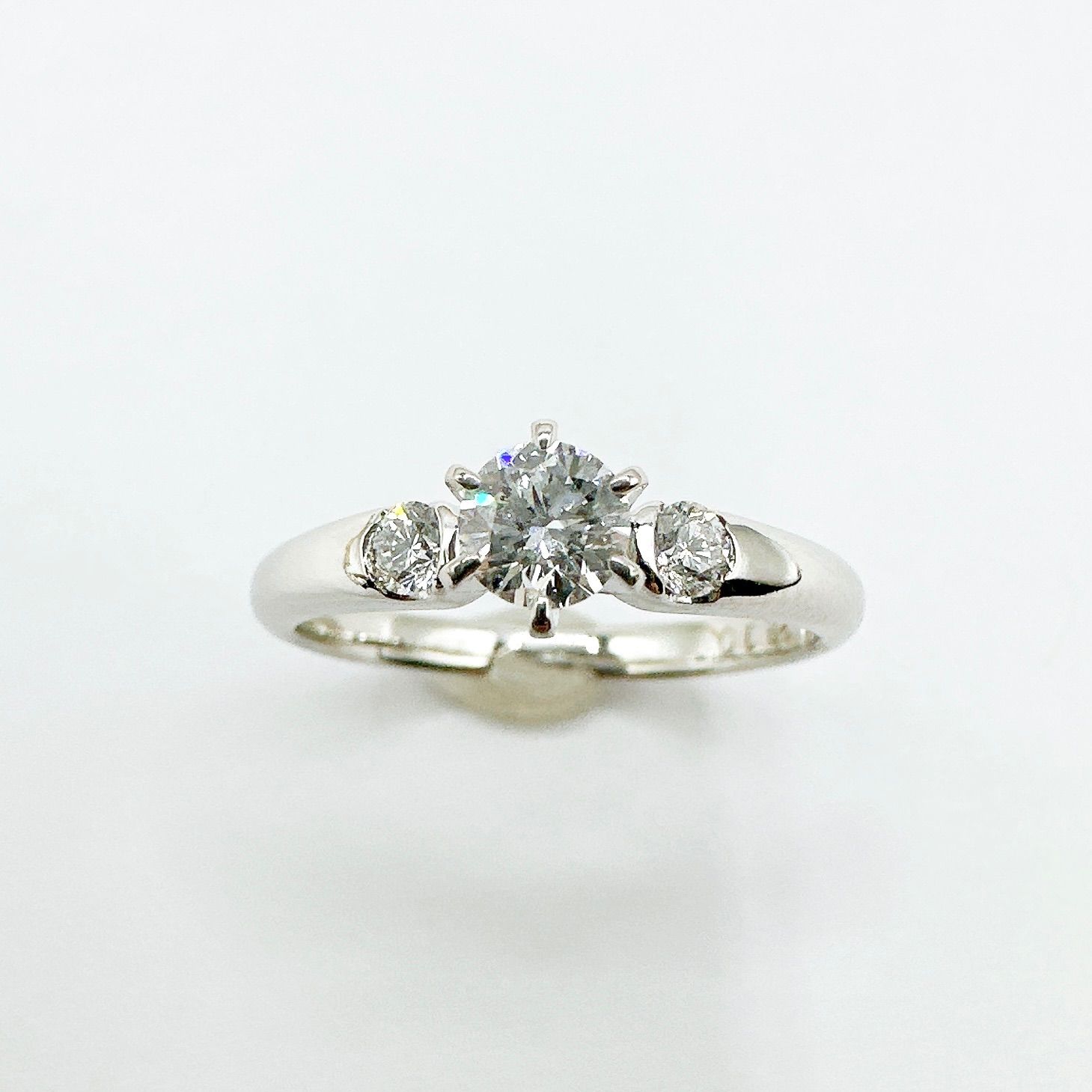 美品?ROYAL ASSCHER ダイヤモンド 0.22ct 0.10ct プラチナ リング 約7 