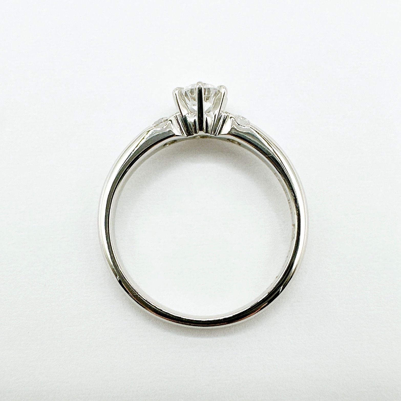 美品?ROYAL ASSCHER ダイヤモンド 0.22ct 0.10ct プラチナ リング 約7 
