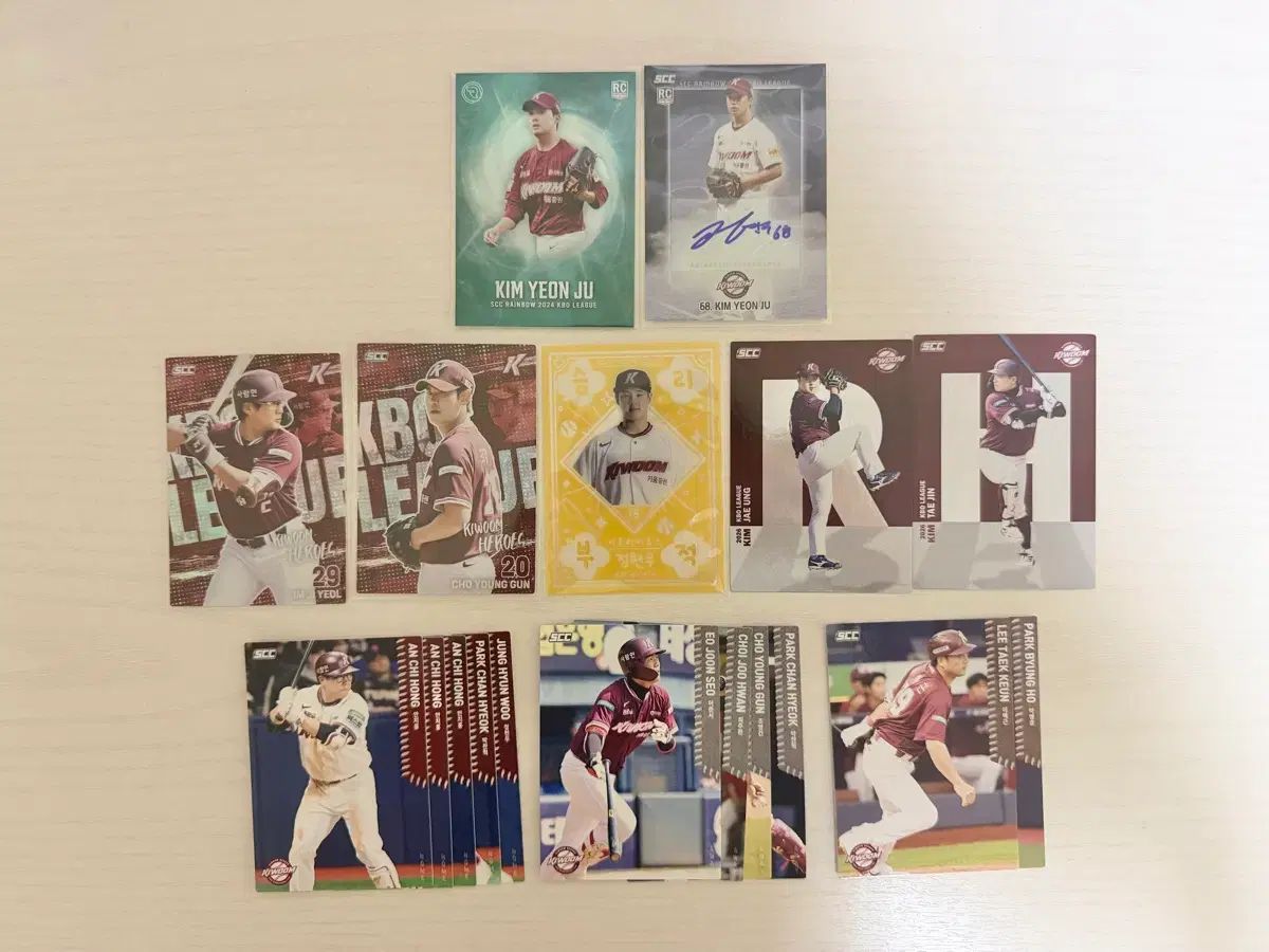 2026 KBO カード レインボー サインカード キウム ヒーローズ 勝利お守り チョン・ヒョンウ