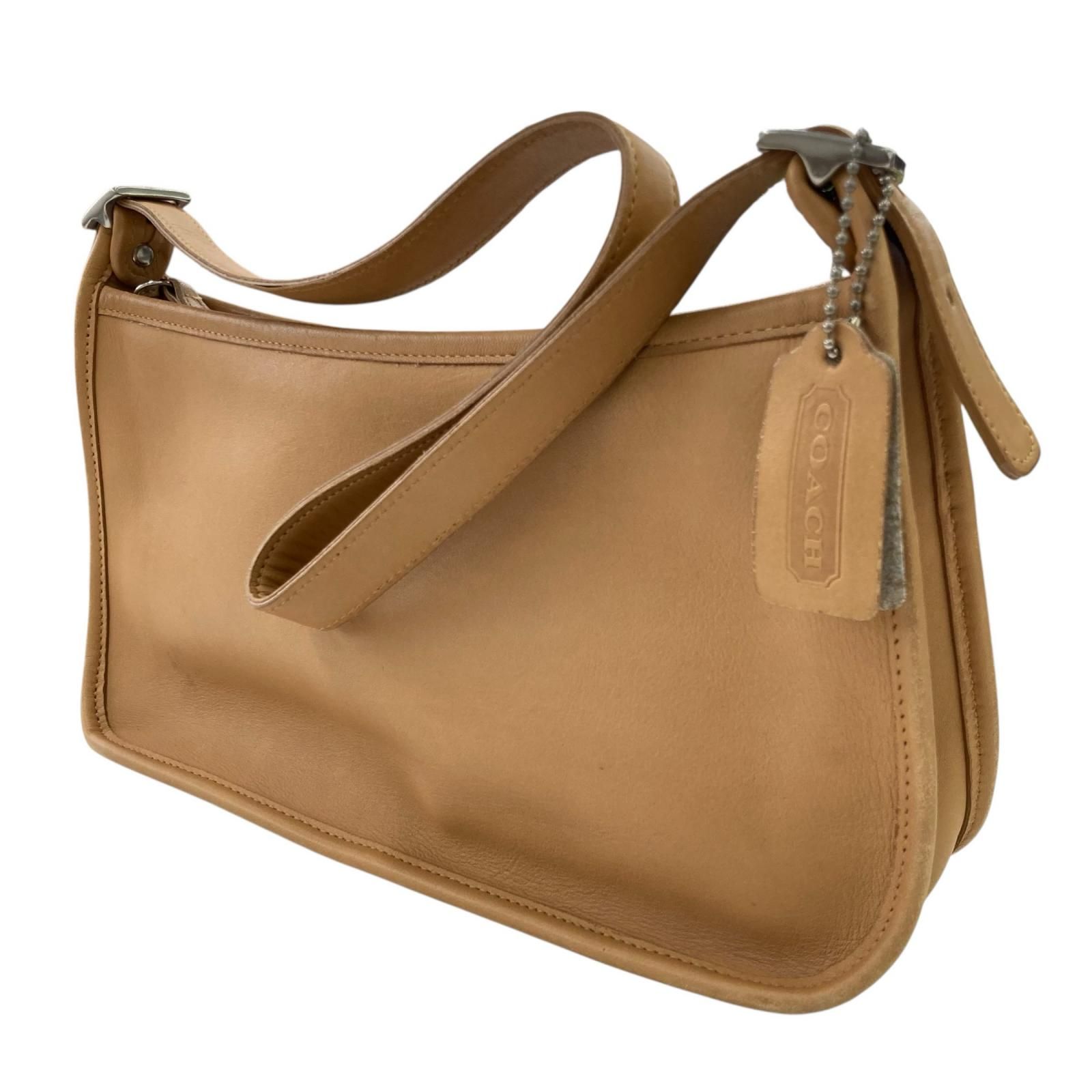 186000 COACH コーチ トートバッグ モデル9071 ベージュ レザー ワンショルダーバッグ レディース