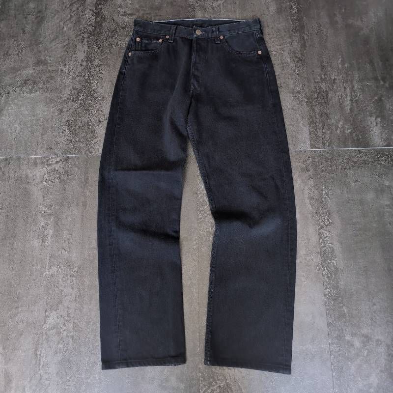 90s Levi's 501 Black Denim Jeans W30 Made in USA Button Fly Straight 90s リーバイス 501 ストレートデニム メンズ W30 ブラック ボタンフライ USA製