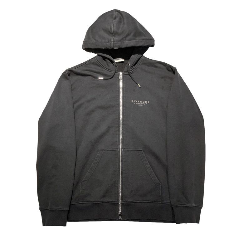 GIVENCHY ジバンシー スタンプ フリース ジップフーディー BMJ0NJ3YRJ-001 size=XXL パーカー フード付き ジャケット メンズ ブラック 35,750円