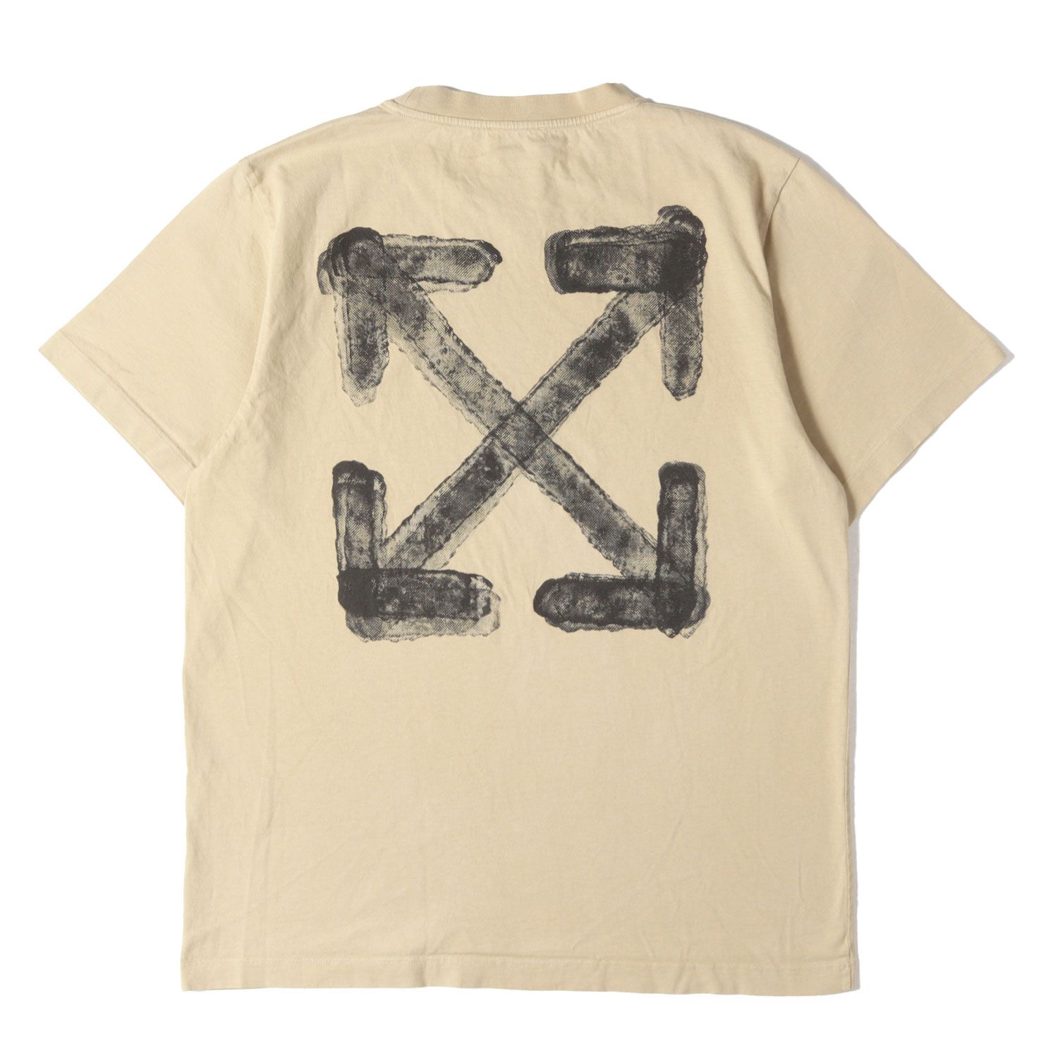 【美品】OFF-WHITE オフホワイト Tシャツ ベージュ サイズ:XXL | 25SS スプレー アローマーク スリム Tシャツ(SPRAY ARROW TEE) | トップス カットソー 半袖【メンズ】【中古】