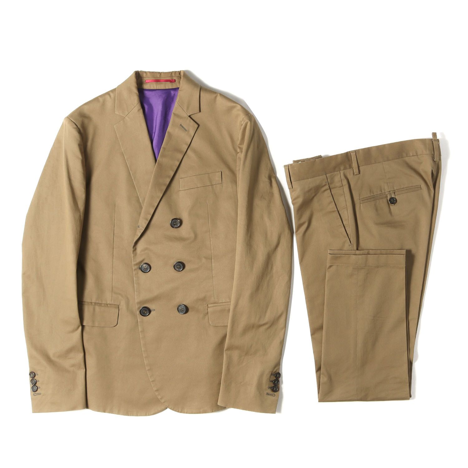 DSQUARED2 ディースクエアード カーキ サイズ:44 | TOKYO CUTシリーズ | ノッチドラペル ストレッチコットン 3B ダブル テーラードジャケット スラックスパンツ セットアップ | イタリア製【メンズ】【中古】