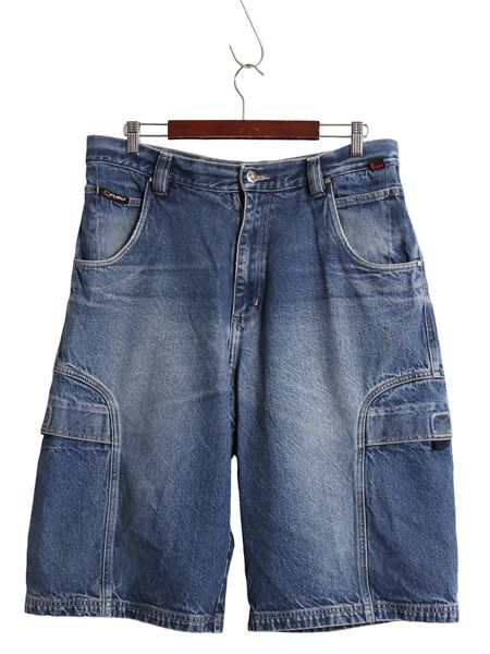 90s 00s ☆ FUBU デニム カーゴ ショーツ メンズ 36 / 古着 オールド Y2K ストリート バギー ルーズ ヒップホップ ジーパン ショートパンツ