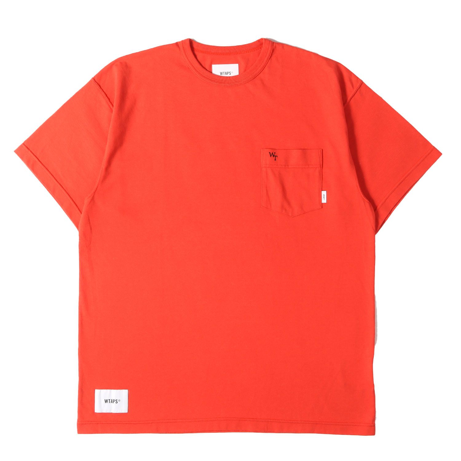 【美品】WTAPS ダブルタップス Tシャツ オレンジ サイズ:M | 23SS ワンポイント刺繍 ポケット Tシャツ (SAC 01 / SS / CTPL. LEAGUE) | トップス カットソー 半袖【メンズ】【中古】
