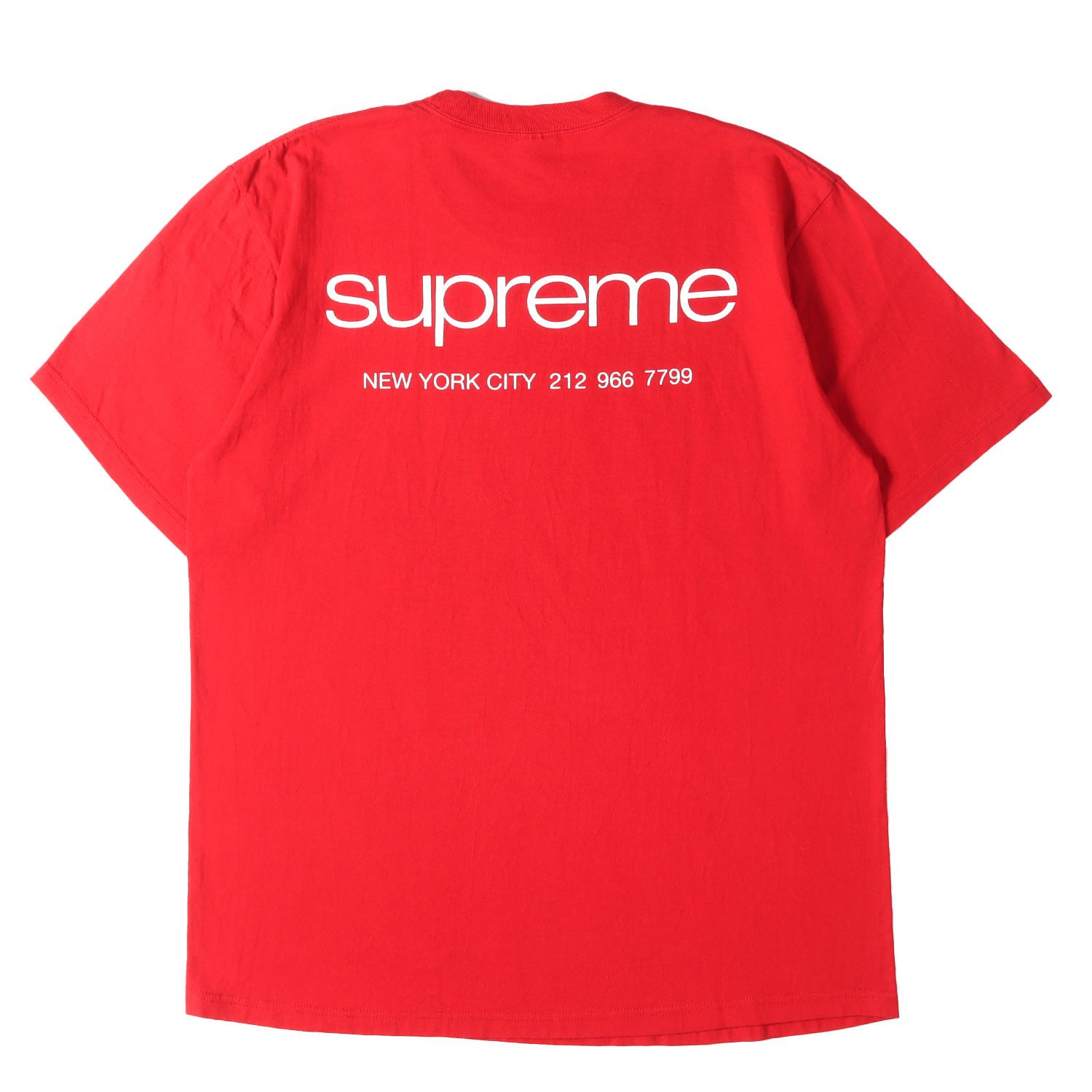 【美品】Supreme シュプリーム Tシャツ レッド サイズ:L | 23AW クラシックロゴ クルーネック Tシャツ(NYC Tee) | トップス カットソー 半袖【メンズ】【中古】
