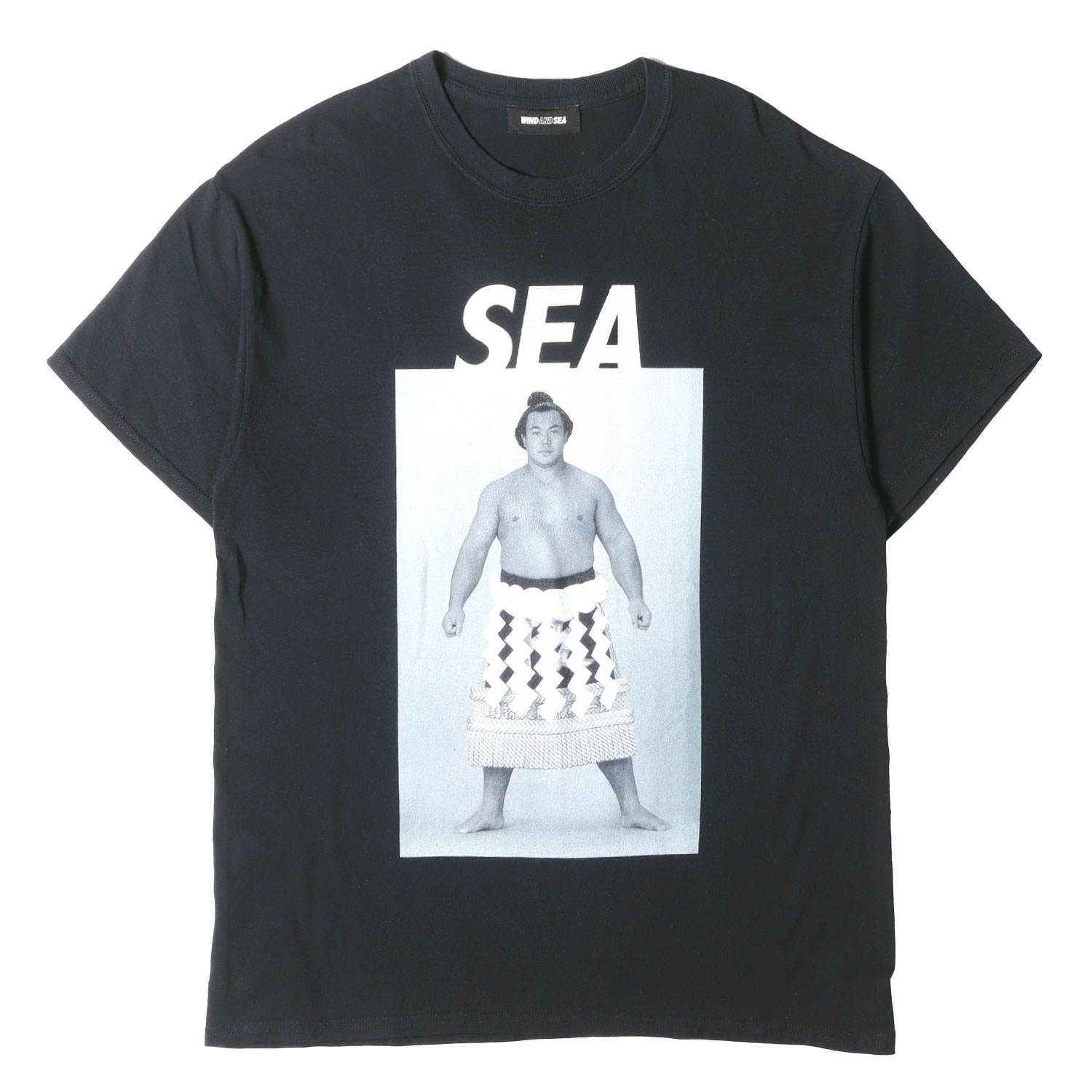 WIND AND SEA ウィンダンシー Tシャツ ブラック 黒 サイズ:L | 20AW ×千代の富士 フォトプリント Tシャツ | トップス カットソー 半袖【メンズ】【中古】