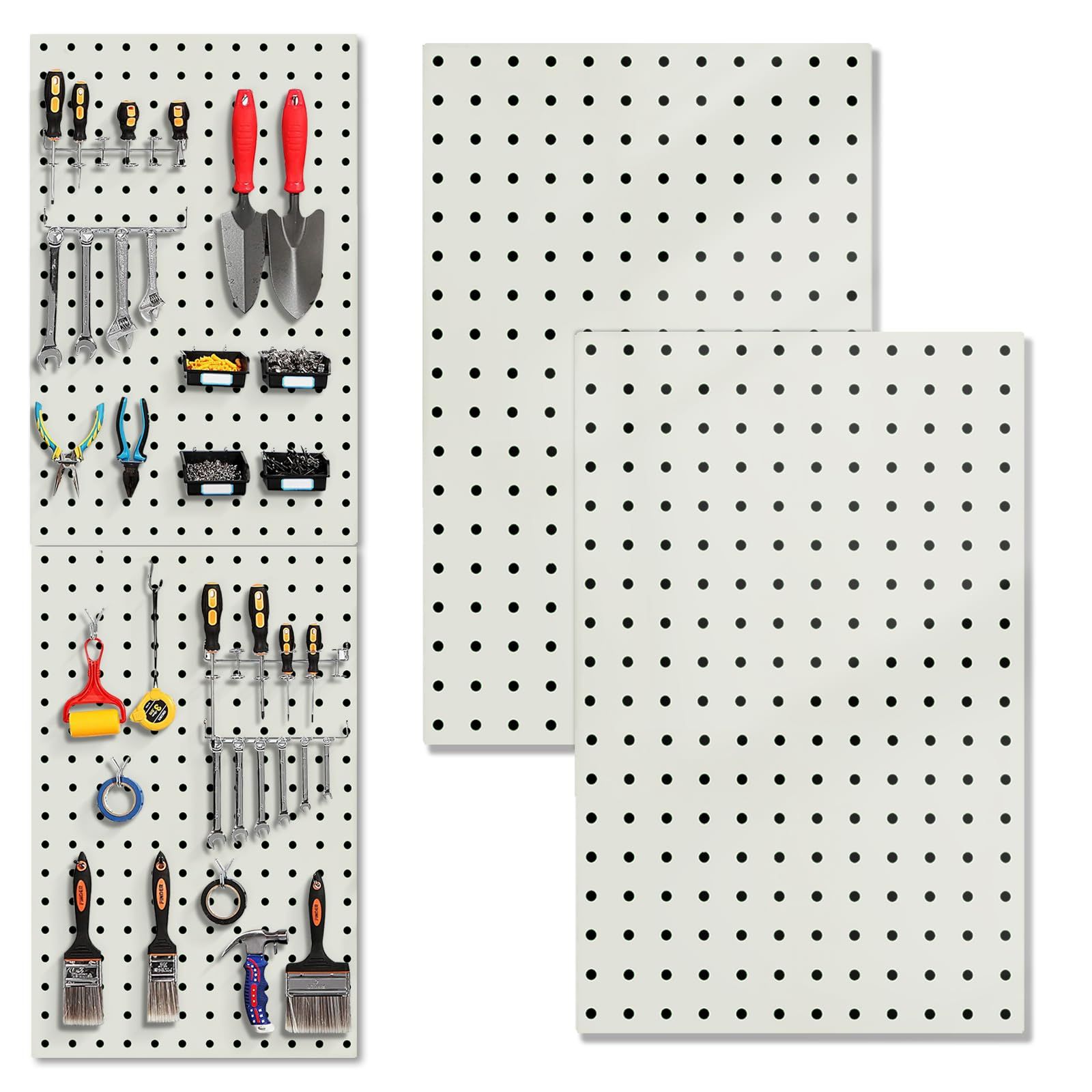 ペグボード 有孔ボード 300*400mm 穴ピッチ:25mm 穴径 7mm 壁用ペグボード マグネットボード 磁石対応 工具収納 DIY 飾りつけ キッチン オフィス 洗面所(ホワイト,2枚)as 8e11a3dd