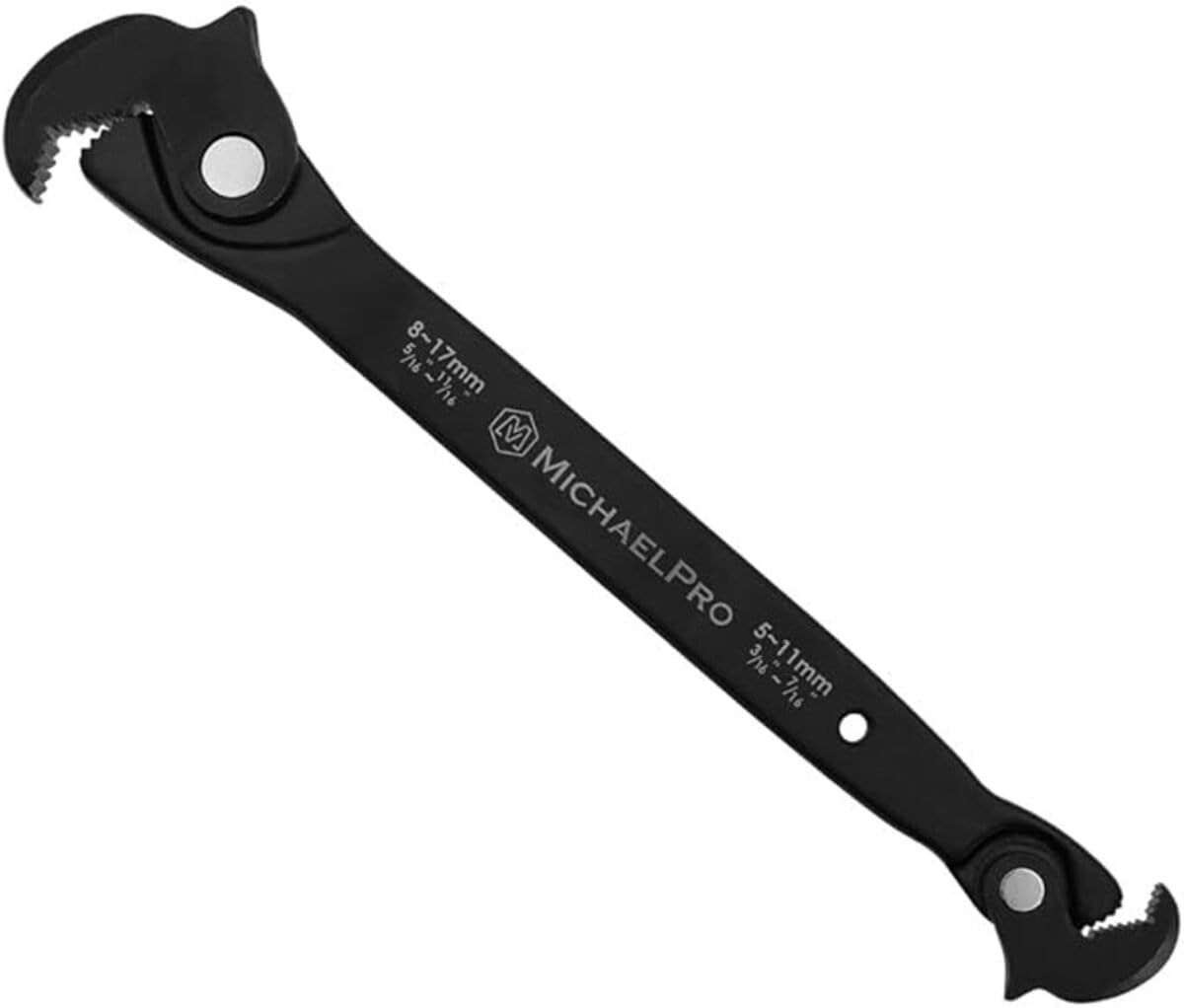 MichaelPro デュアルアクション オートサイズ調整レンチ 3/16インチ~11/16インチ (5~17mm) 自動調整クイックレンチ マルチサイズスプリングレンチ オートサイズラピッドレンチ MP001229 ブラック(沖縄・離島の方 31aa92ff