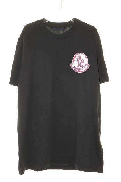モンクレール MONCLER ロゴ プリント コットン Tシャツ ブラック 黒 XLサイズ L10918C00034 【ブランド古着ベクトル】【中古】■260523