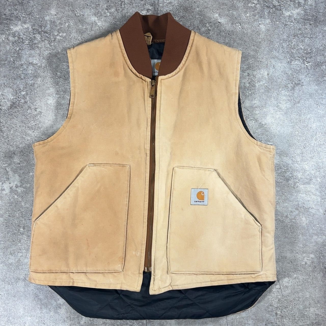carhartt カーハート ダックベスト キルティングライナー コットン ワーク メンズ ブラウン L XL 90's ヴィンテージ
