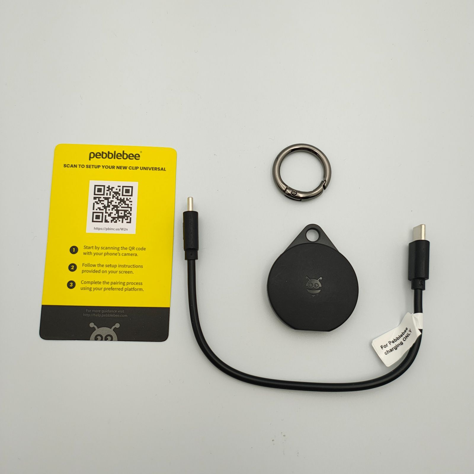 Pebblebee ユニバーサル クリップ型紛失防止トラッカー 充電式 