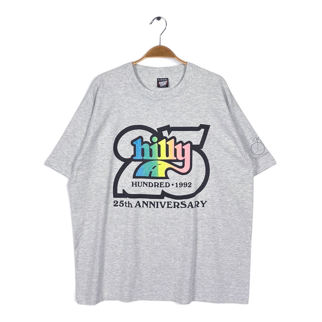 90s ヒリーハンドレッド 自転車レース USA製 ヴィンテージ Tシャツ グレー シングルステッチ スクリンーンスターズ サイズXL 古着 BZ0577