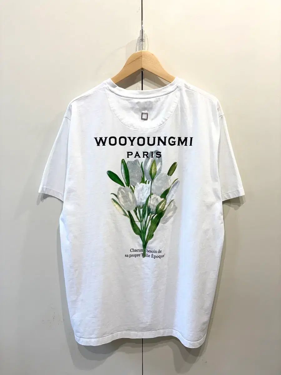 22SS ウーヨンミ フラワー プリント バックロゴ 半袖 Tシャツ