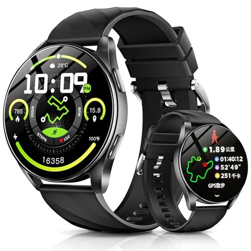 【2026年コスパ最高 GPS内蔵&水泳防水】LEEWIN V2スマートウォッチ 1ATM防水 スポーツウォッチ 運動軌跡記録 iPhone／アンドロイド対応 Smart Watch 丸型 腕時計 7日間のバッテリー持ち 24時間睡眠管理 B 462a116c