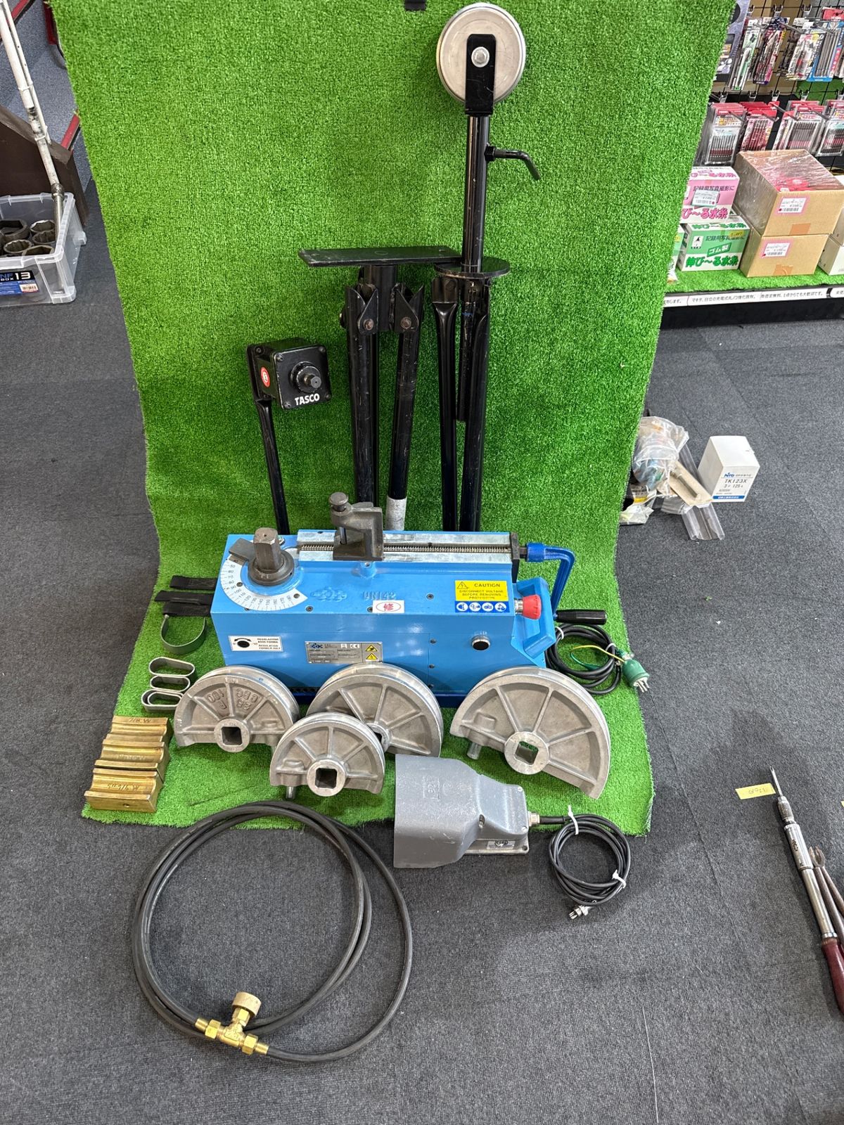 【店頭引取限定】TASCO UNI42-T 手動式直管ベンダー セット パイプベンダー 三脚付 ※現状品 付属品有 配管工事(チ-312)
