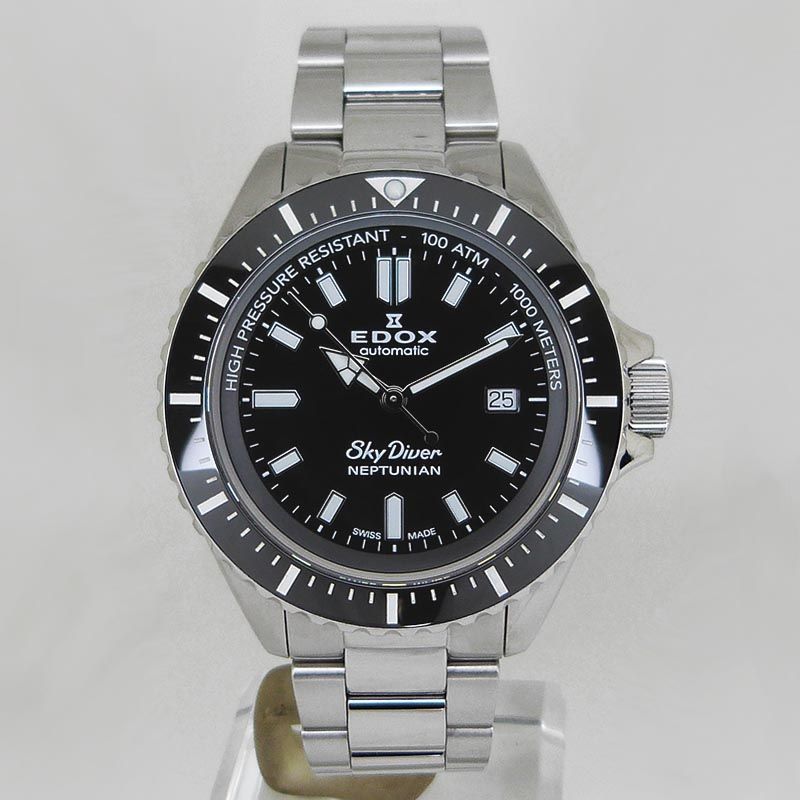 中古エドックス【EDOX】 80120-3NM-NIN スカイダイバー ネプチュニアン オートマティック ブラック